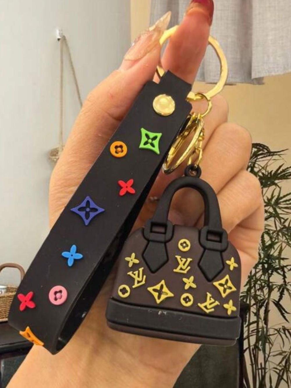 Key Chain /Bag Charm Inspired Brown Bag  NWT Tray 298